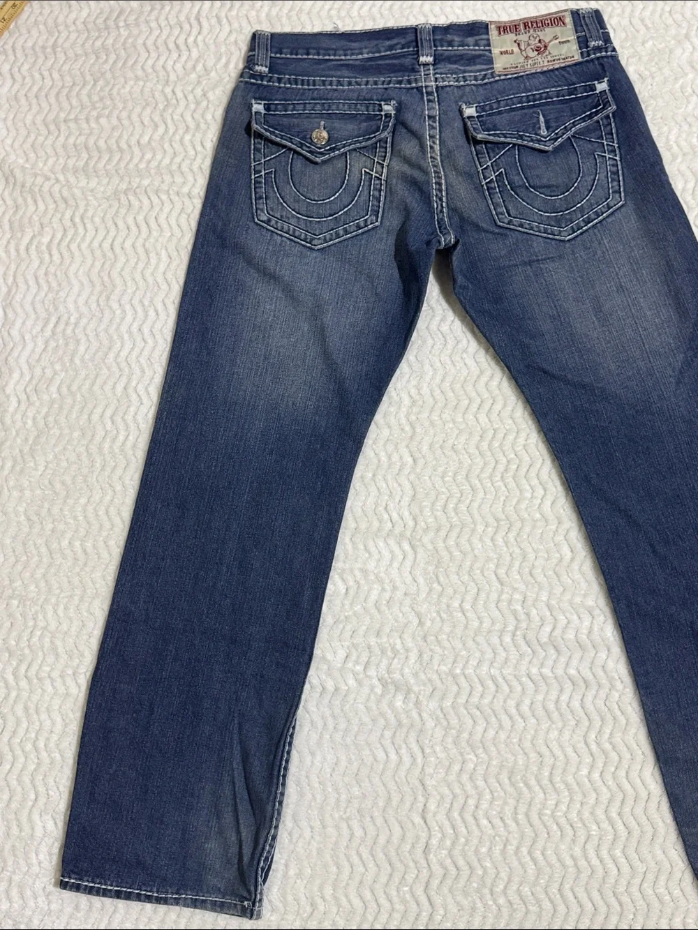 True Religion Joey Super T Denim Jeans Size 36 Embroidery Made in USA